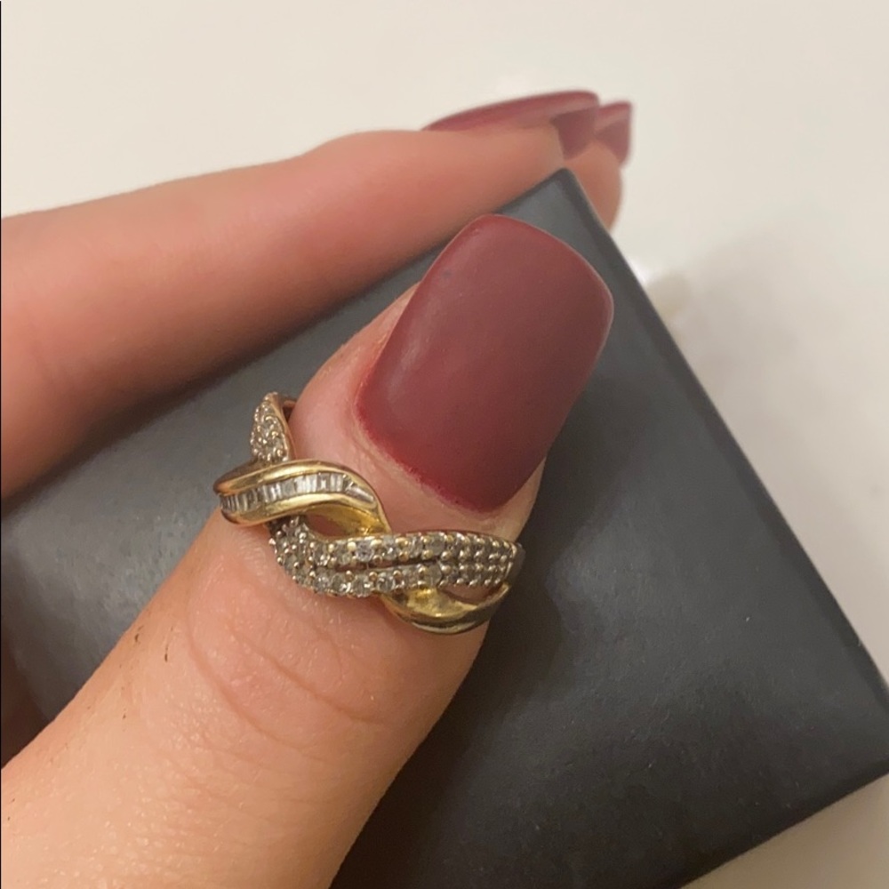Silver and gold ring
